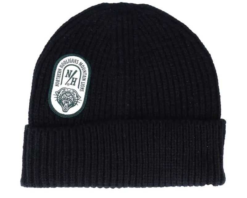 bnorthern hooligansb mountain beanie black cuff