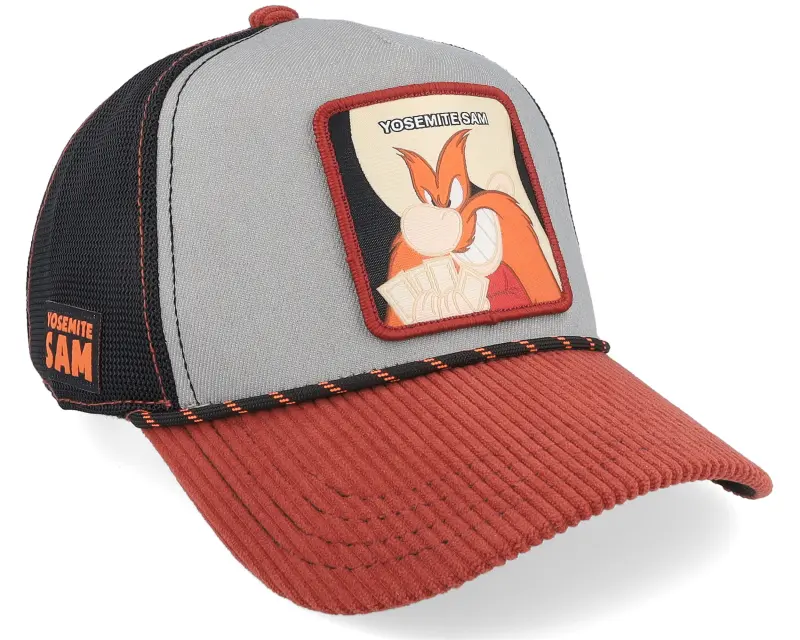 bcapslabb looney tunes yosemite sam blackgreyred premium a-frame trucker
